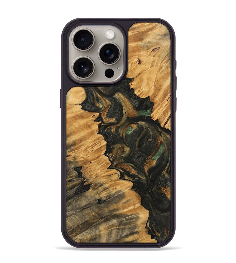 iPhone 15 Pro Max Wood Phone Case - Murat (Green, 743036)