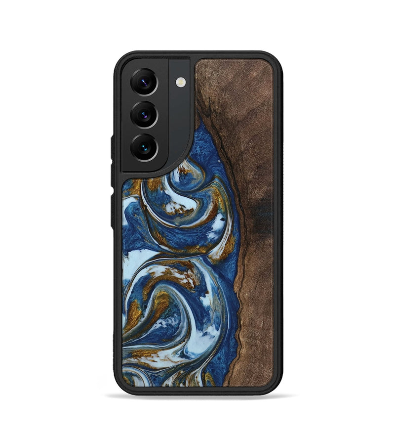 Galaxy S22 Wood Phone Case - Karola (Teal & Gold, 743045)