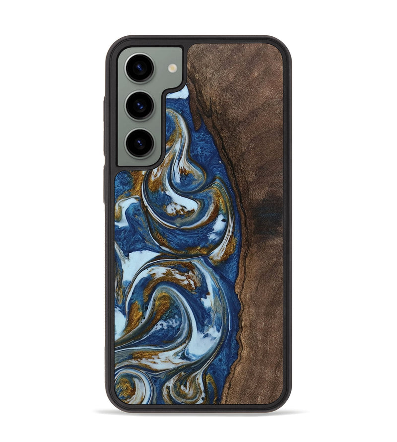 Galaxy S23 Plus Wood Phone Case - Karola (Teal & Gold, 743045)