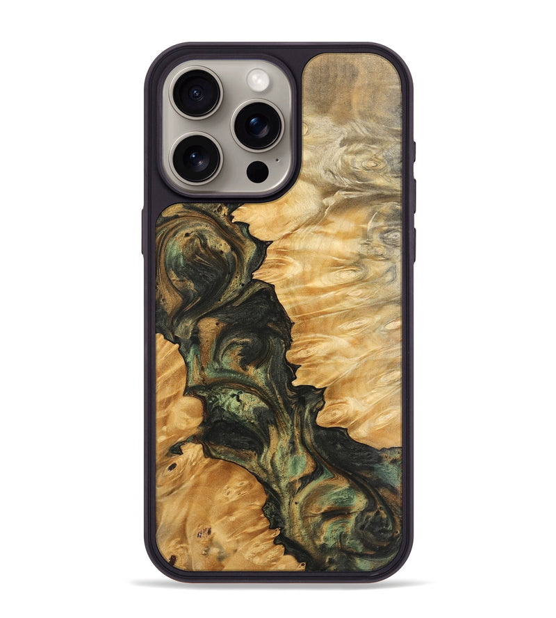 iPhone 15 Pro Max Wood Phone Case - Gustie (Green, 743047)