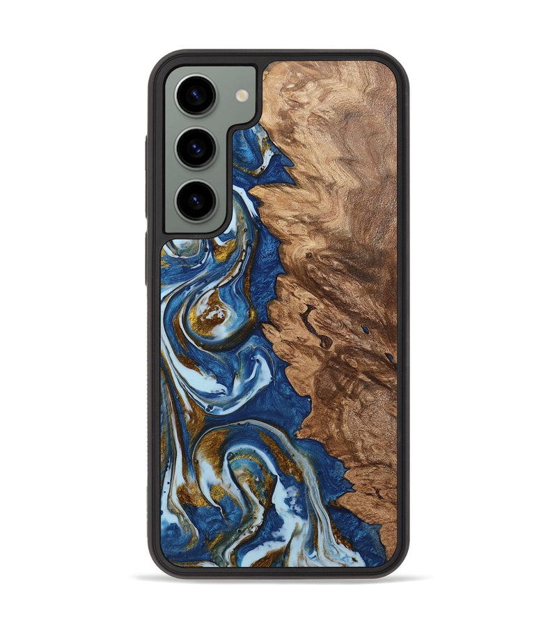 Galaxy S23 Plus Wood Phone Case - Farooq (Teal & Gold, 743052)