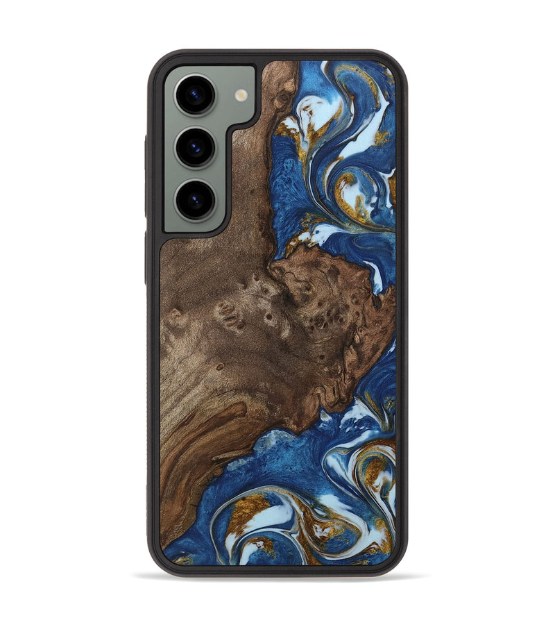 Galaxy S23 Plus Wood Phone Case - Cornie (Teal & Gold, 743053)