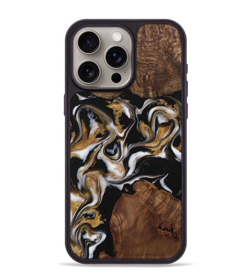 iPhone 15 Pro Max Wood Phone Case - Iroc (Black & White, 743056)