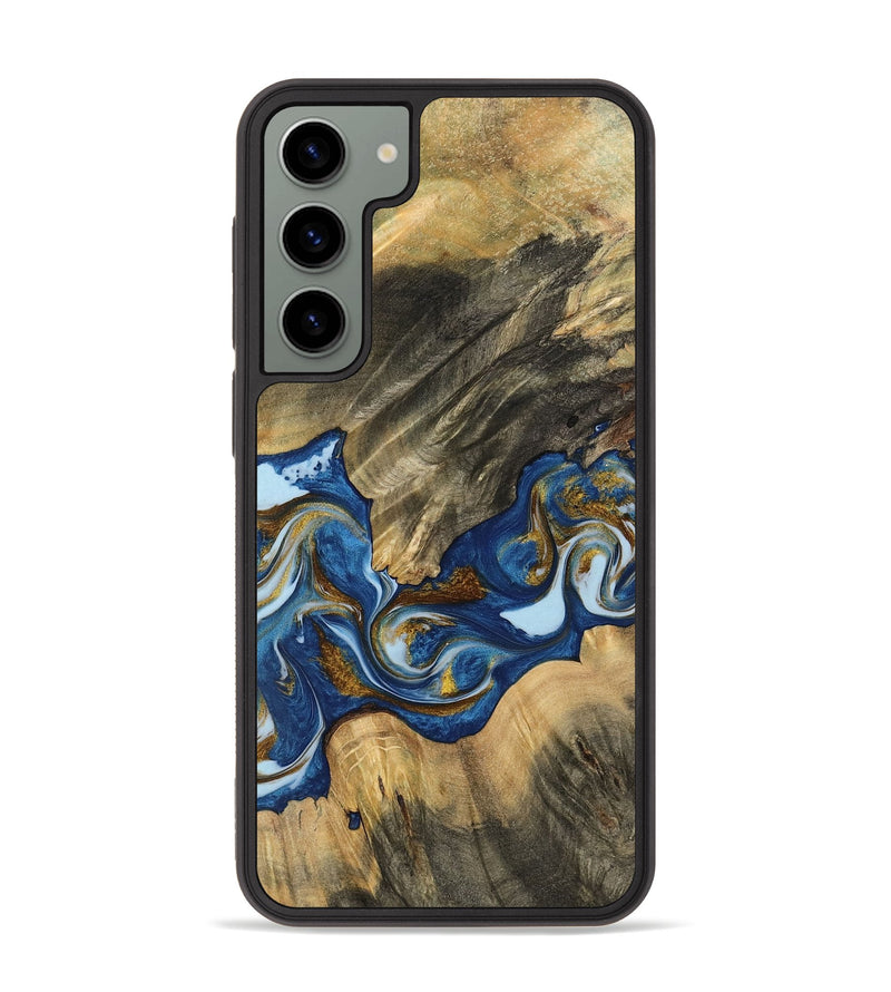 Galaxy S23 Plus Wood Phone Case - Tiertza (Teal & Gold, 743060)