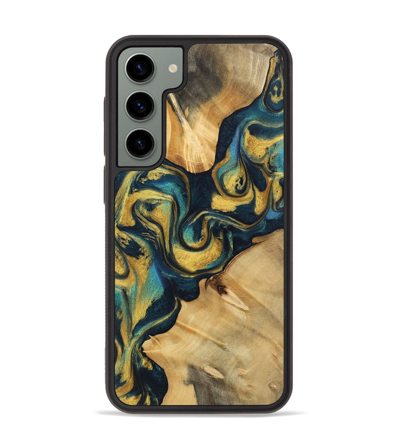 Galaxy S23 Plus Wood Phone Case - Tisa (Teal & Gold, 743065)