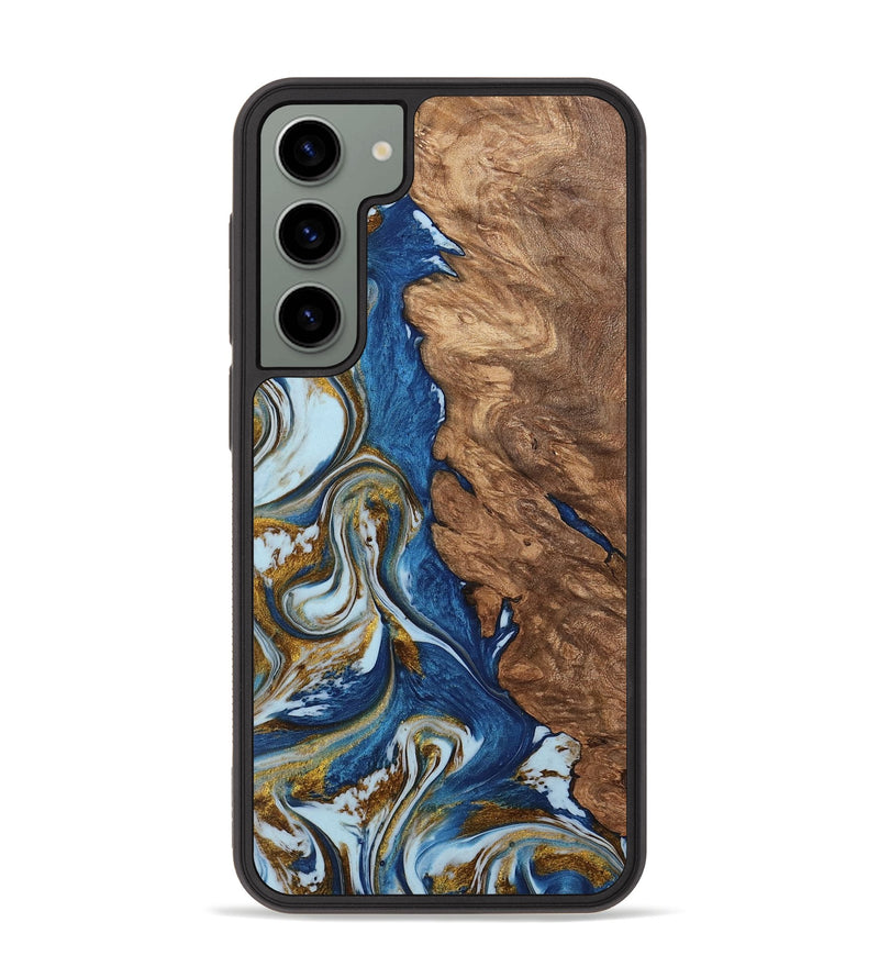 Galaxy S23 Plus Wood Phone Case - Jolyn (Teal & Gold, 743068)