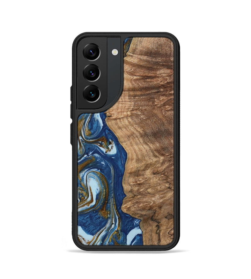 Galaxy S22 Wood Phone Case - Chong (Teal & Gold, 743070)