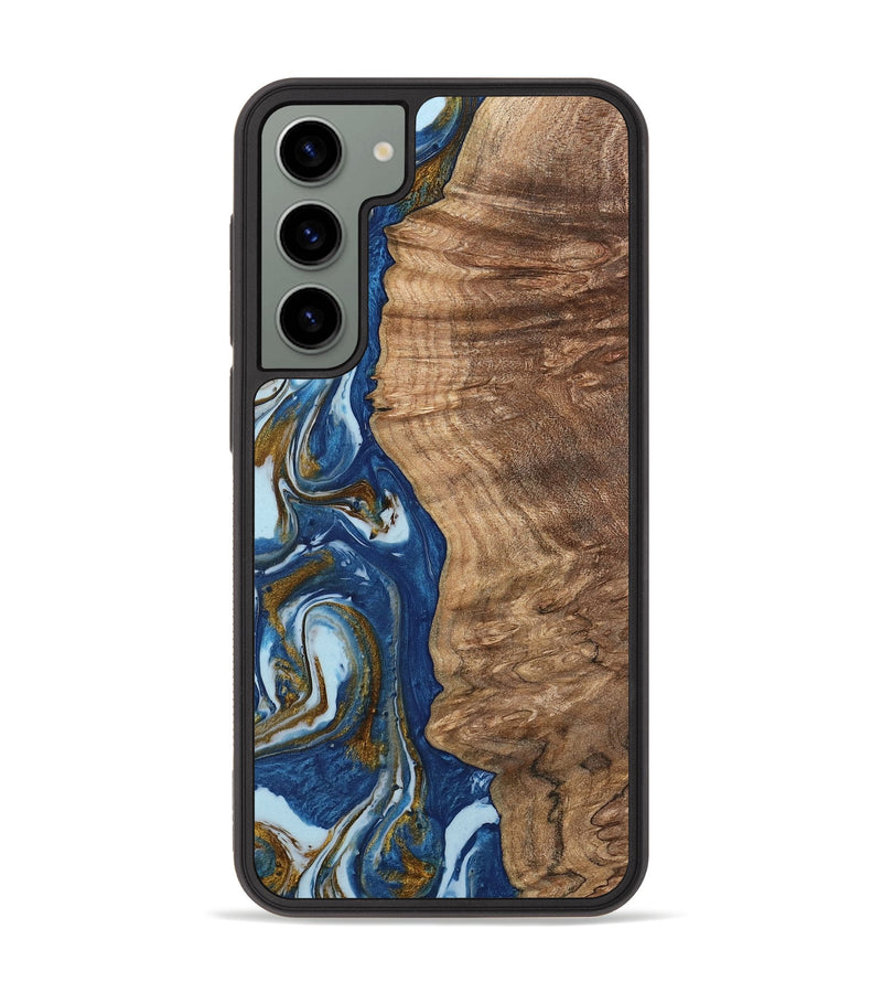 Galaxy S23 Plus Wood Phone Case - Chong (Teal & Gold, 743070)