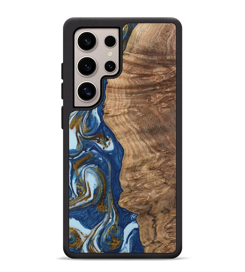 Galaxy S25 Ultra Wood Phone Case - Chong (Teal & Gold, 743070)