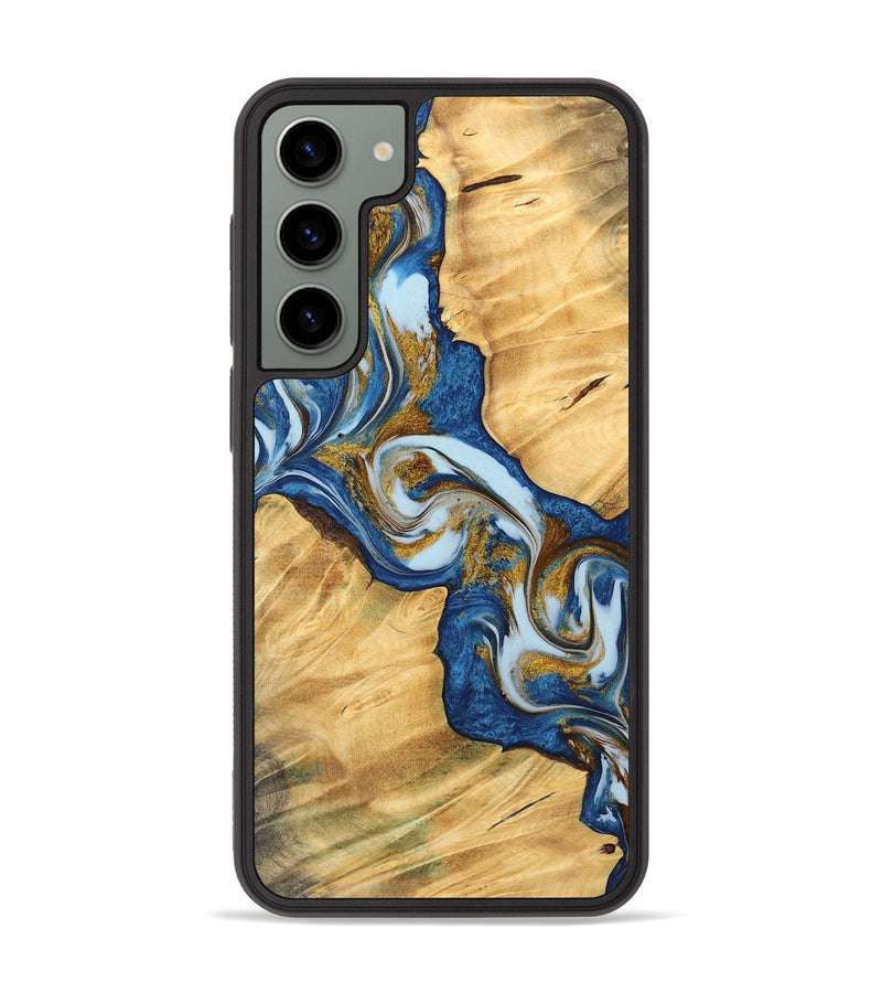 Galaxy S23 Plus Wood Phone Case - Monling (Teal & Gold, 743072)