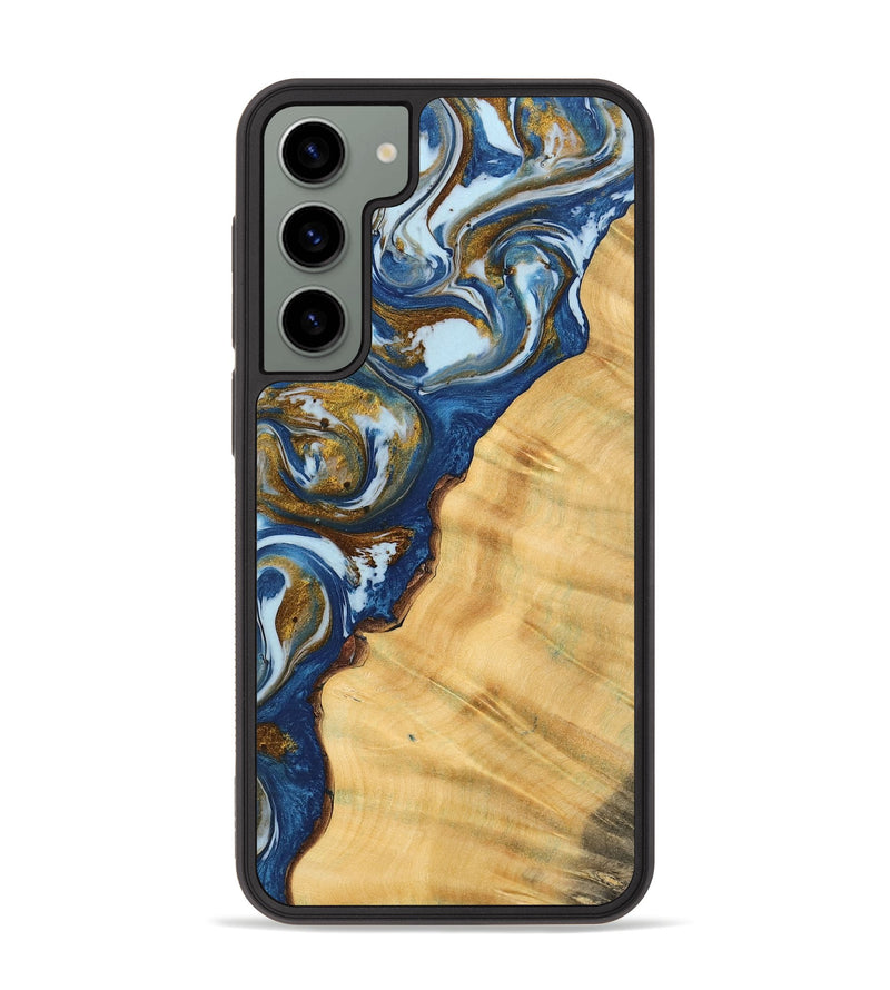 Galaxy S23 Plus Wood Phone Case - Devina (Teal & Gold, 743073)