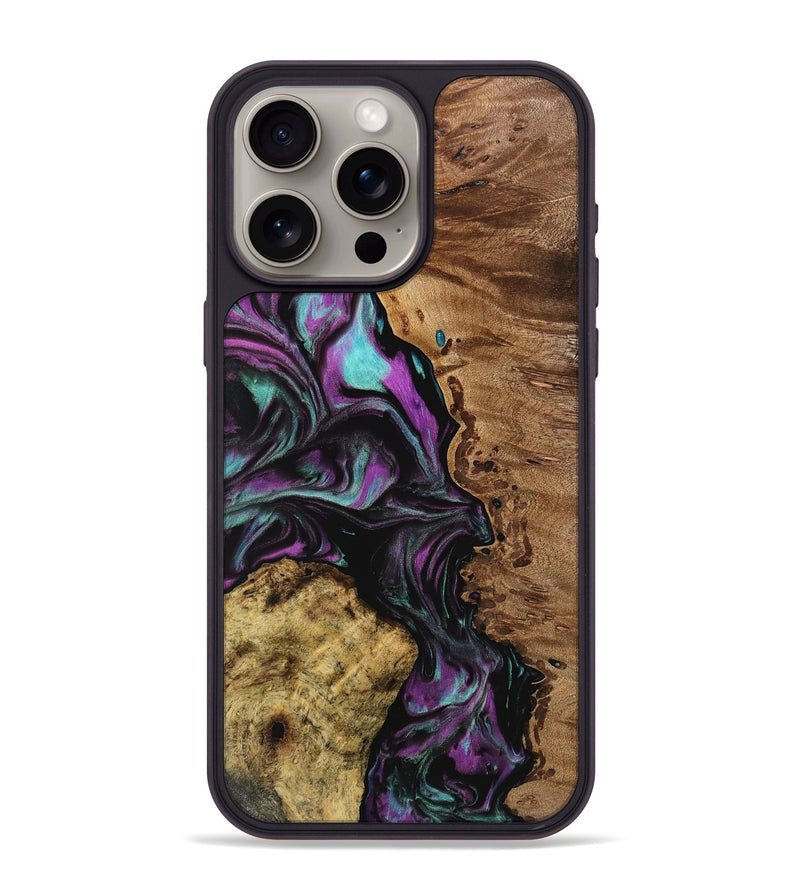 iPhone 15 Pro Max Wood Phone Case - Refugio (Purple, 743082)