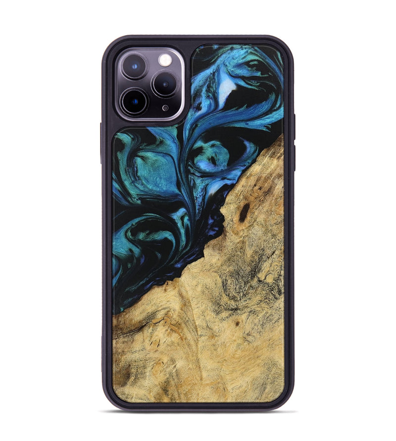 iPhone 11 Pro Max Wood Phone Case - Kiam (Blue, 743089)