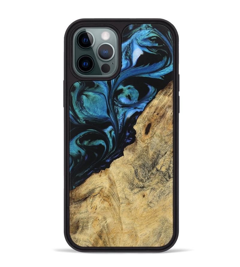 iPhone 12 Pro Max Wood Phone Case - Kiam (Blue, 743089)