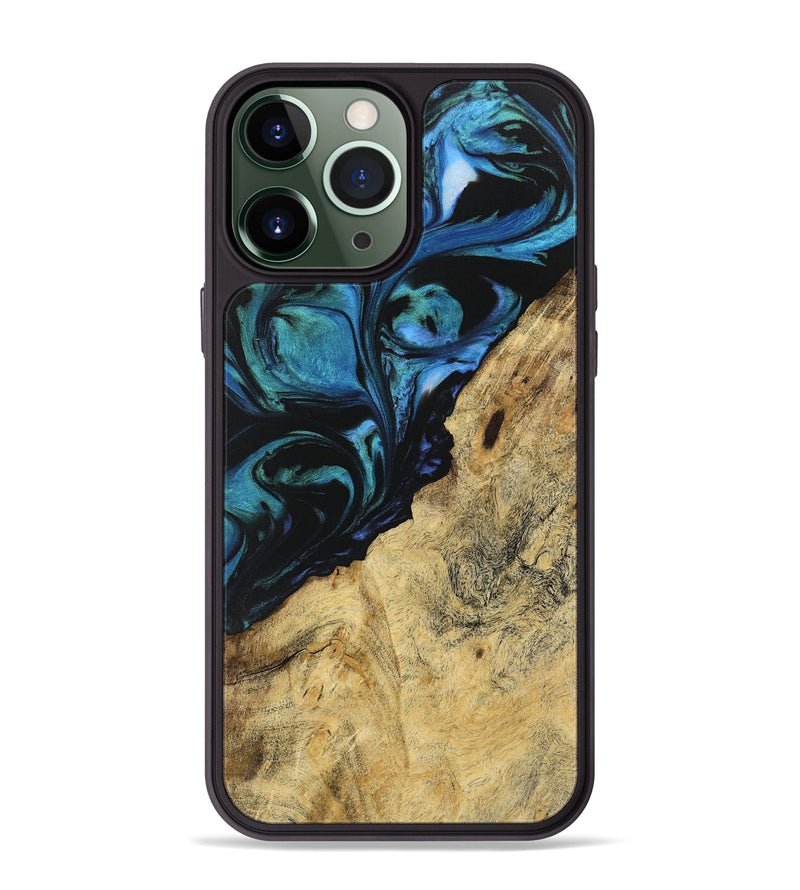 iPhone 13 Pro Max Wood Phone Case - Kiam (Blue, 743089)