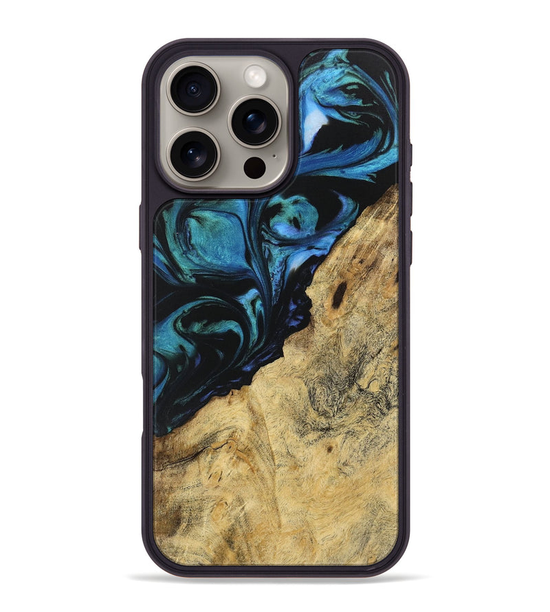 iPhone 16 Pro Max Wood Phone Case - Kiam (Blue, 743089)