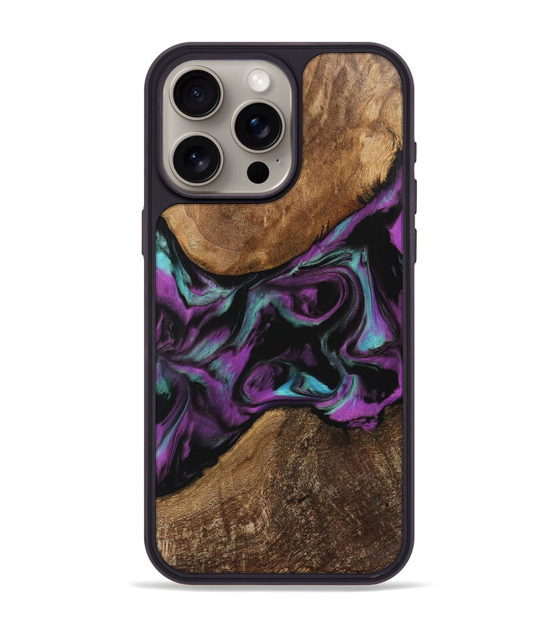 iPhone 15 Pro Max Wood Phone Case - Miran (Purple, 743097)