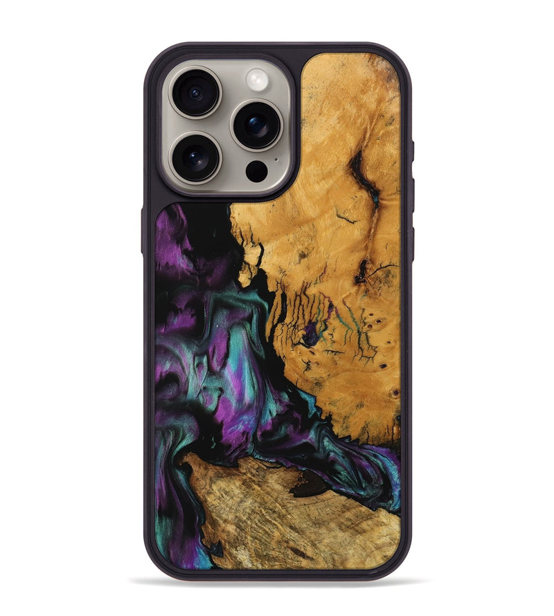 iPhone 15 Pro Max Wood Phone Case - Stafani (Purple, 743099)