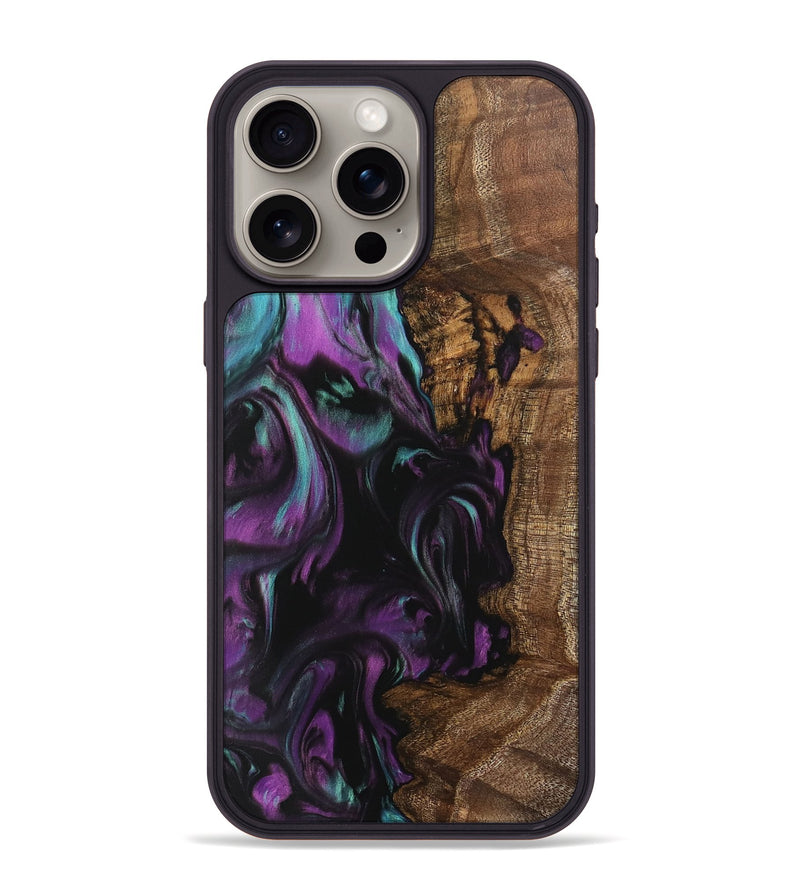 iPhone 15 Pro Max Wood Phone Case - Clarine (Purple, 743102)