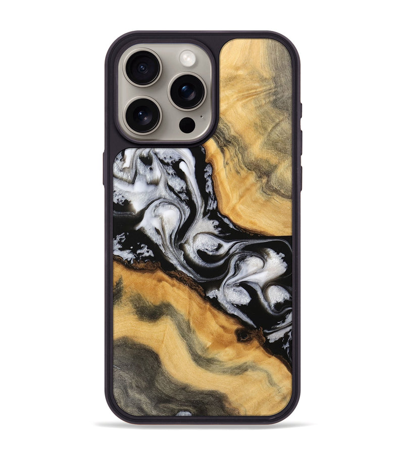 iPhone 15 Pro Max Wood Phone Case - Aybars (Black & White, 743117)