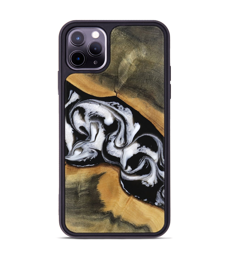 iPhone 11 Pro Max Wood Phone Case - Moina (Black & White, 743126)