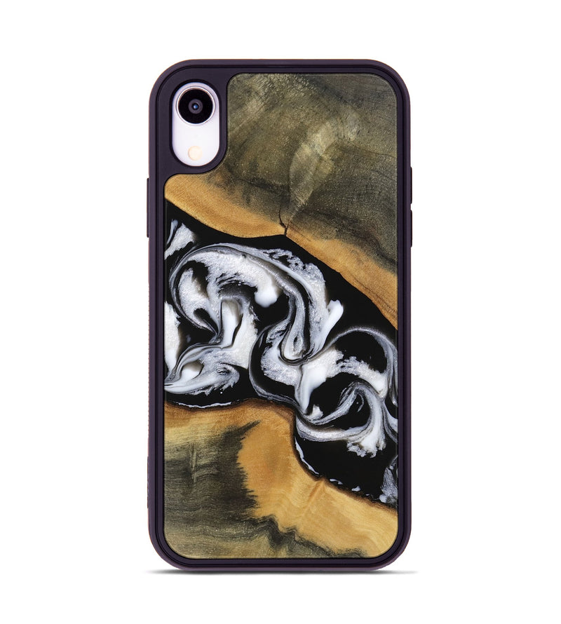 iPhone Xr Wood Phone Case - Moina (Black & White, 743126)