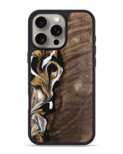 iPhone 16 Pro Max Wood Phone Case - Orland (Black & White, 743127)