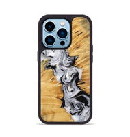 iPhone 14 Pro Wood Phone Case - Elex (Black & White, 743138)