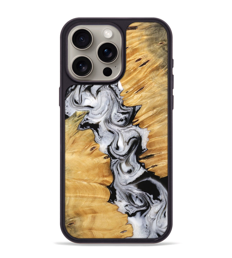 iPhone 15 Pro Max Wood Phone Case - Elex (Black & White, 743138)