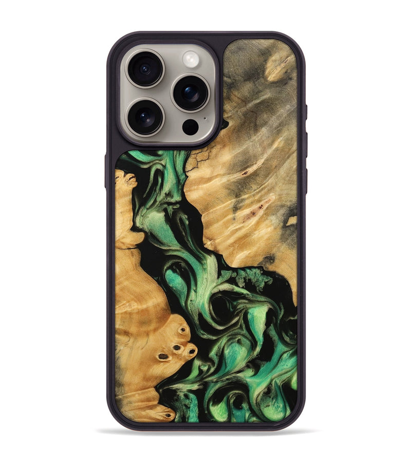 iPhone 15 Pro Max Wood Phone Case - Ericka (Green, 743140)