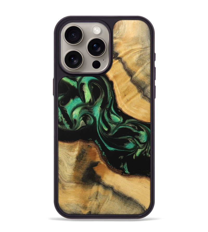 iPhone 15 Pro Max Wood Phone Case - Kaylie (Green, 743143)