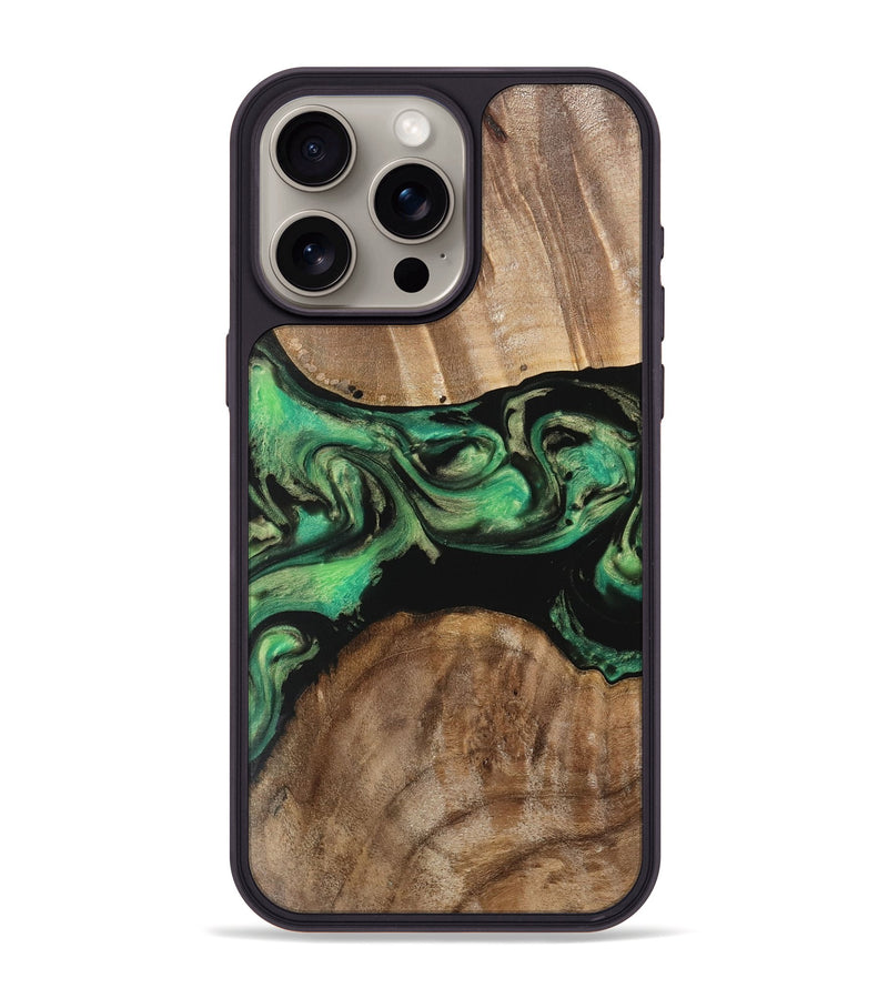 iPhone 15 Pro Max Wood Phone Case - Liddie (Green, 743161)