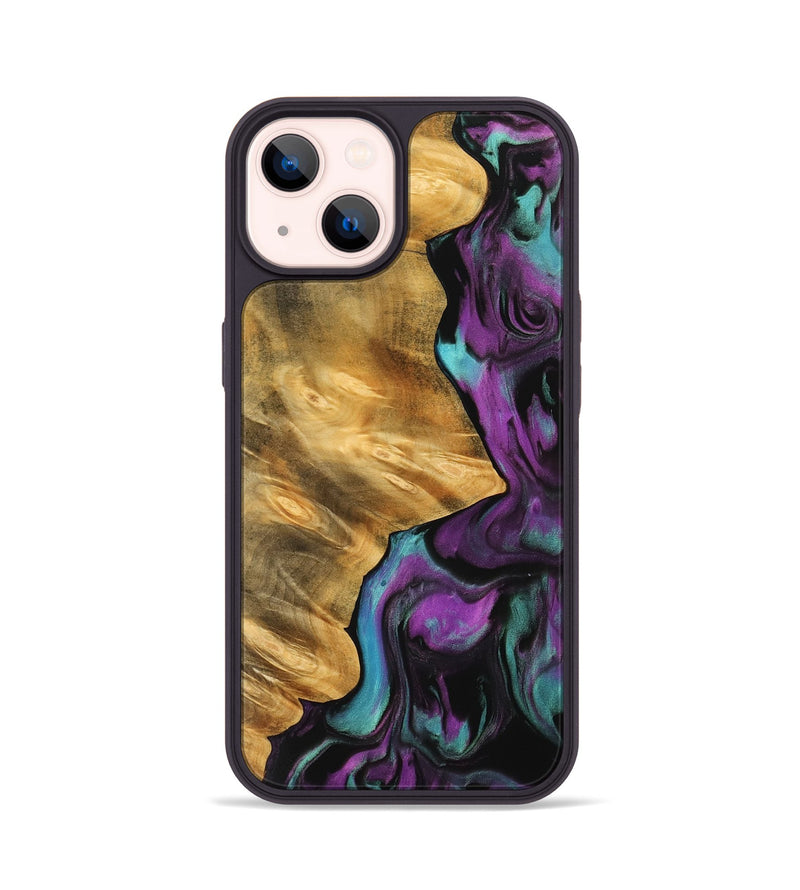 iPhone 14 Wood Phone Case - Hudai (Purple, 743210)