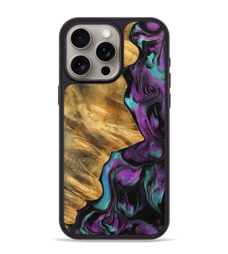 iPhone 15 Pro Max Wood Phone Case - Hudai (Purple, 743210)