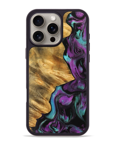 iPhone 16 Pro Max Wood Phone Case - Hudai (Purple, 743210)