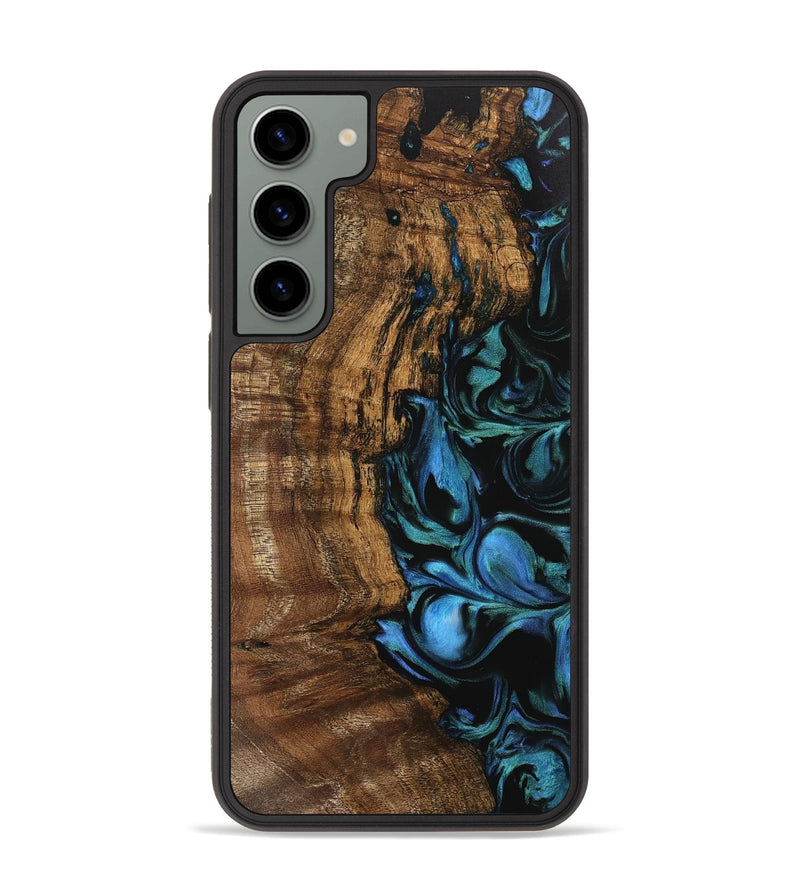 Galaxy S23 Plus Wood Phone Case - Golden (Blue, 743239)