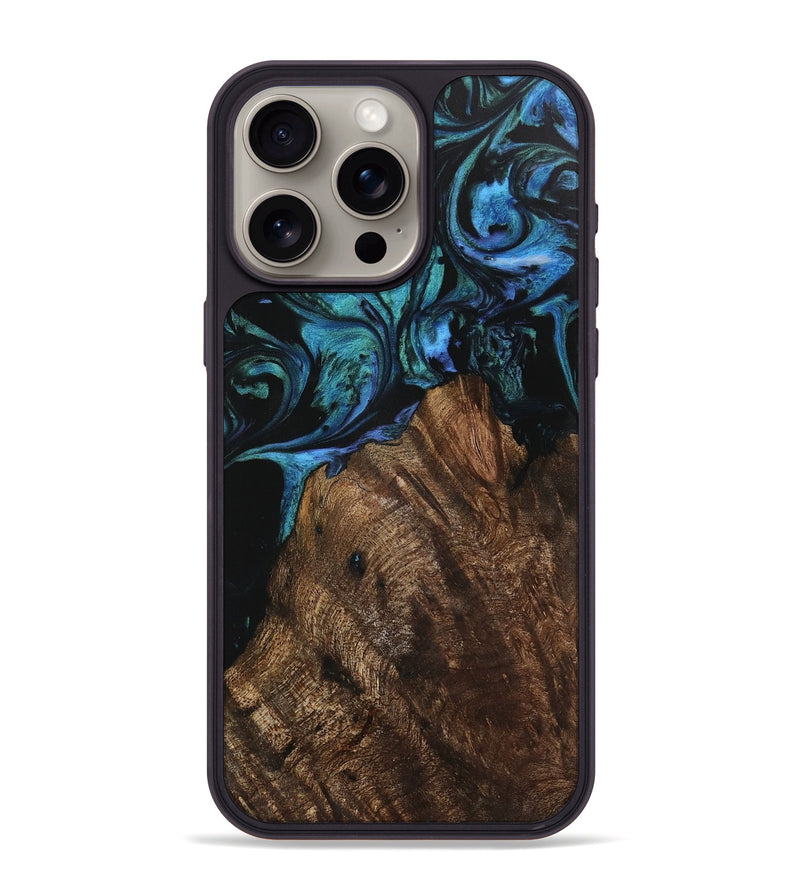 iPhone 15 Pro Max Wood Phone Case - Jazmine (Blue, 743241)