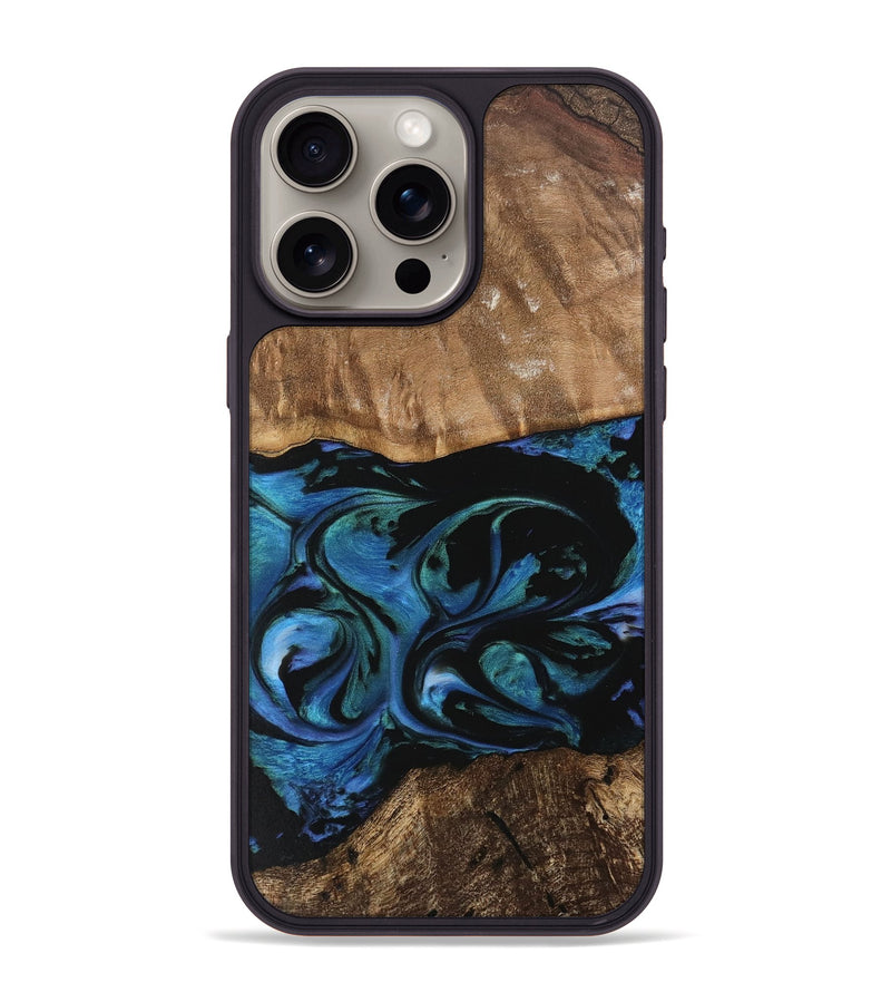 iPhone 15 Pro Max Wood Phone Case - Dorrie (Blue, 743242)