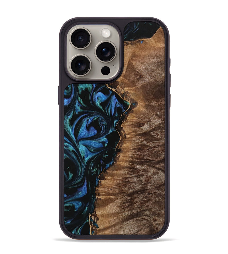 iPhone 15 Pro Max Wood Phone Case - Rashaan (Blue, 743246)