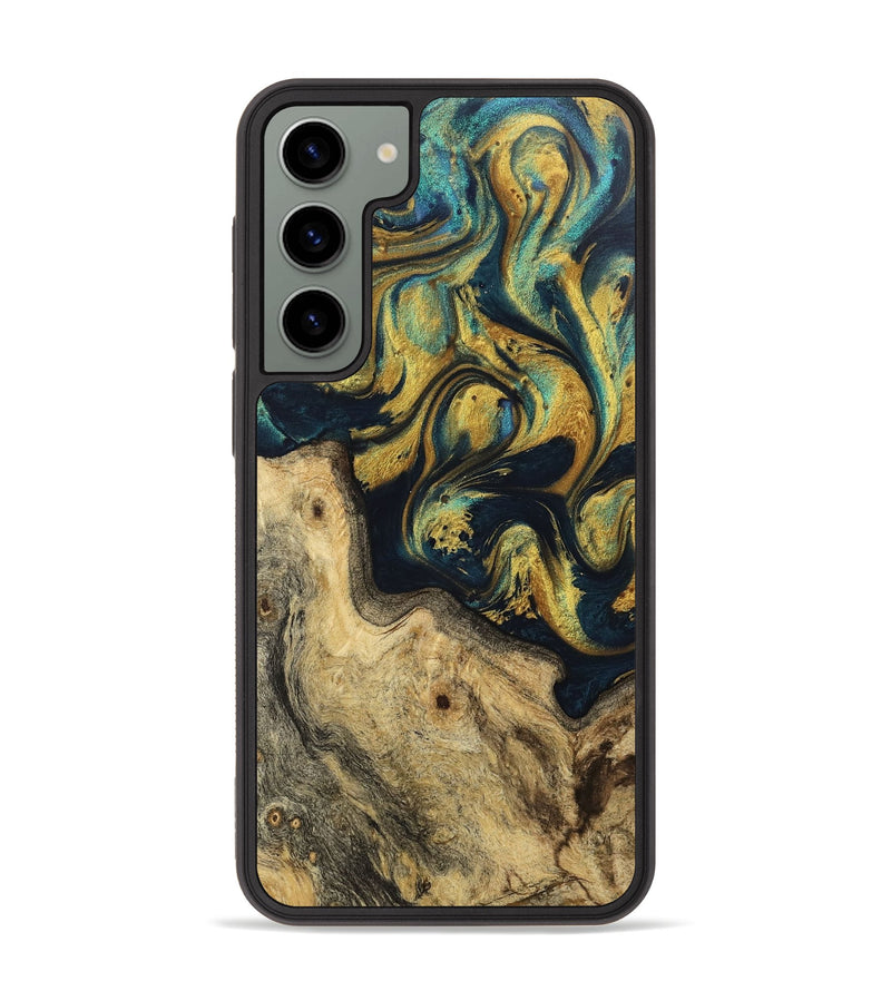 Galaxy S23 Plus Wood Phone Case - Bino (Teal & Gold, 743262)