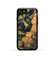 iPhone SE Wood Phone Case - Philip (Teal & Gold, 743264)