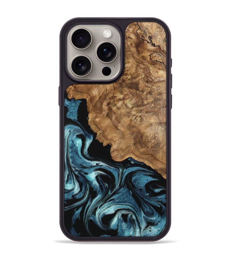 iPhone 15 Pro Max Wood Phone Case - Tinie (Blue, 743271)