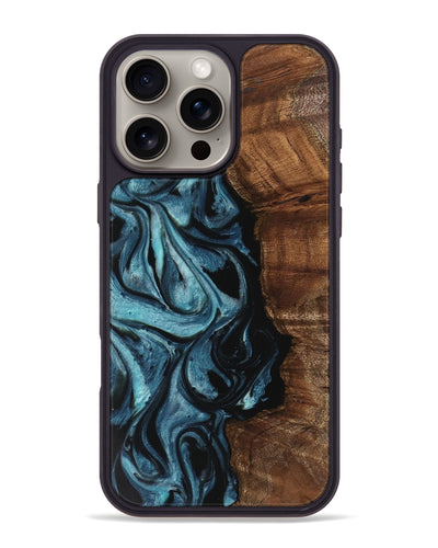 iPhone 16 Pro Max Wood Phone Case - Jillene (Blue, 743289)