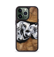 iPhone 13 Pro Wood Phone Case - Fleeta (Black & White, 743290)