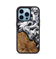 iPhone 14 Pro Wood Phone Case - Deneen (Black & White, 743293)