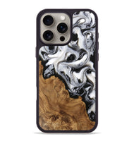 iPhone 16 Pro Max Wood Phone Case - Deneen (Black & White, 743293)