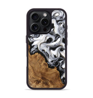 iPhone 16 Pro Wood Phone Case - Deneen (Black & White, 743293)