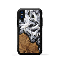 iPhone Xs Wood Phone Case - Deneen (Black & White, 743293)