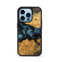 iPhone 14 Pro Wood Phone Case - Jerimy (Blue, 743294)