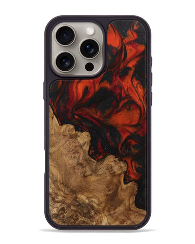 iPhone 16 Pro Max Wood Phone Case - Belita (Red, 743298)